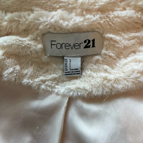 Forever 21 Cream Faux Fur Jacket - Picture 9 of 12